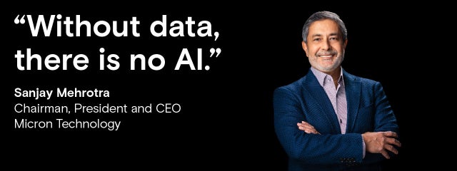 美光科技首席执行官 Sanjay Mehrotra，以及其评论：“没有数据，AI 便无从谈起。”