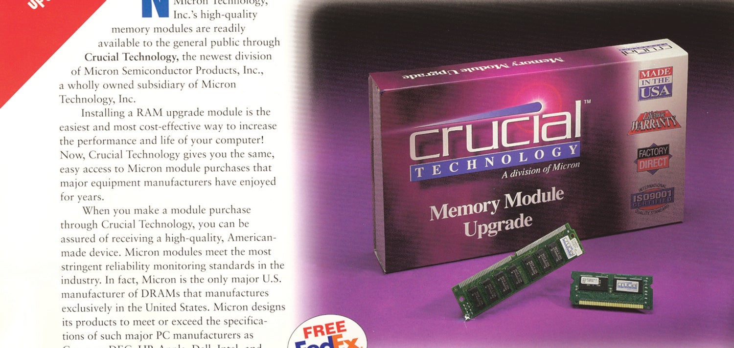 Micron announces the creation of Crucial Technology